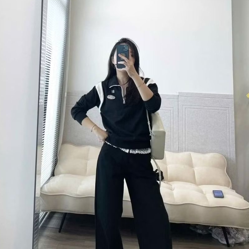 (BomoHouse) Áo nỉ polo tay dài khóa kéo T0p10* kids unisex mẹ, con size đại full tag mác- dư xịn (20-57 kg)