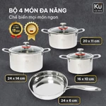 Bộ nồi inox 5 lớp - 4 món cao cấp KUCHEN KU3325 - đạt chuẩn LFGB (Đức) l Bảo hành 10 NĂM — ảnh 2