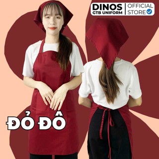 Tạp Dề Dài Kaki Dinos Làm Bếp, Pha Chế, Phục Vụ Nhà Hàng Quán Cafe - Nhiều Màu (K GỒM NÓN)