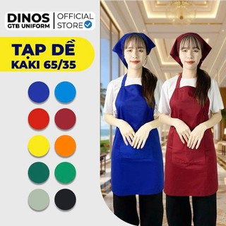 Tạp Dề Dài Kaki Dinos Làm Bếp, Pha Chế, Phục Vụ Nhà Hàng Quán Cafe - Nhiều Màu (K GỒM NÓN)