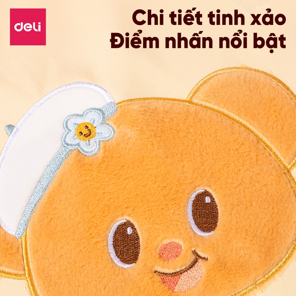 Túi Học Thêm Đeo Chéo Quai Nhún ButterBear x Deli Vải Cotton Đa Năng Siêu Xinh Dung Tích Lớn Ngăn Chứa Rộng Rãi