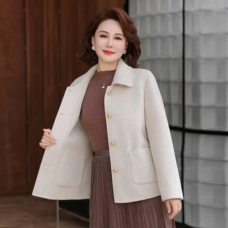 Áo Khoác Dạ Ép Cừu Mềm Trẻ Trung Thanh Lịch Quý Phái Nữ Trung Niên AD53