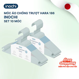 Móc áo chống trượt Inochi - Hara 186 (Set 10 móc), nhựa cao cấp, an toàn