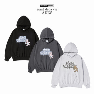 Áo Hoodie ADLV Ac Bear Spray dáng oversized màu đen/than chì/muối tiêu - Hàng chính hãng