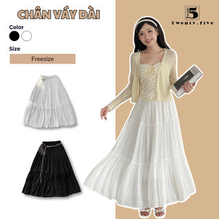 Chân Váy Dài Cạp Chun Twentyfive 2 Lớp Kèm Dây Phụ Kiện, Dáng Xòe Nhẹ Tôn Dáng 6688