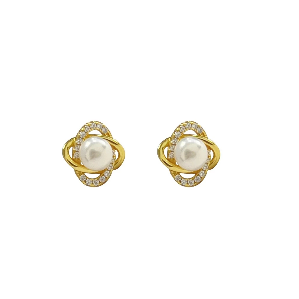 Bông tai bạc nữ đính đá cao cấp phong cách Hàn Quốc hiện đại sang chảnh dành cho nữ ChicEar Jewelry A126