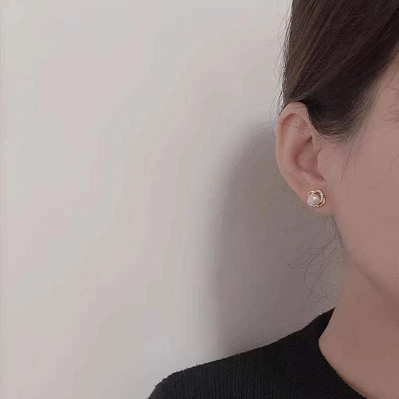 Bông tai bạc nữ đính đá cao cấp phong cách Hàn Quốc hiện đại sang chảnh dành cho nữ ChicEar Jewelry A126