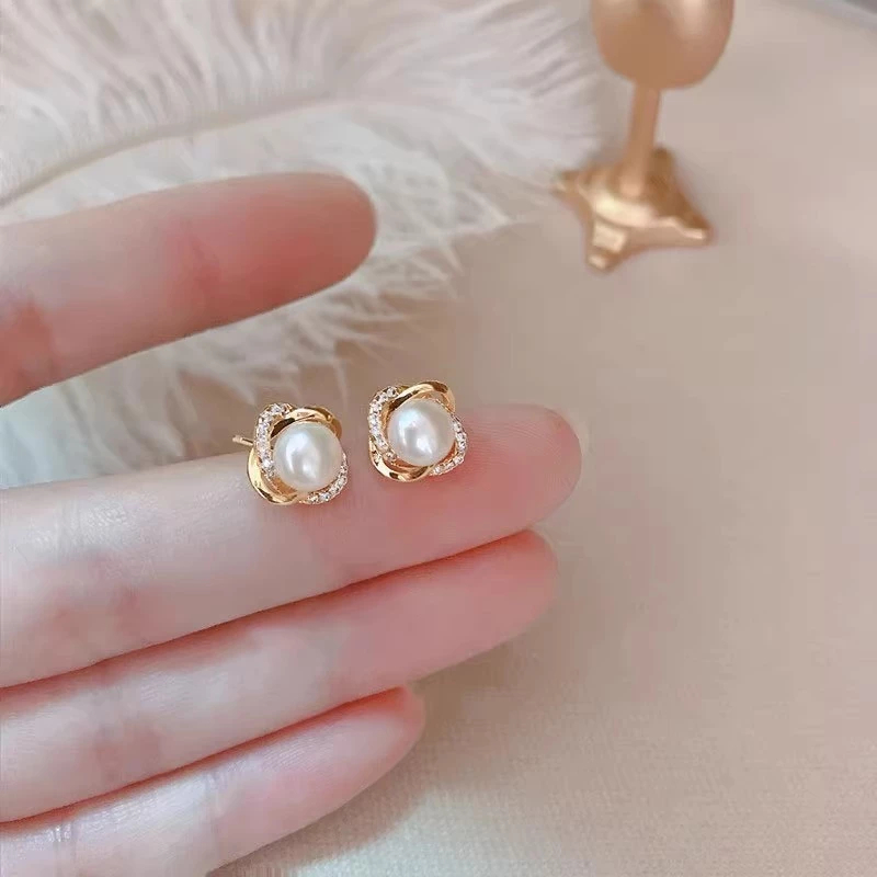 Bông tai bạc nữ đính đá cao cấp phong cách Hàn Quốc hiện đại sang chảnh dành cho nữ ChicEar Jewelry A126