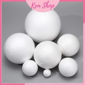 Quả cầu xốp tròn đặc nhiều size dùng decor, làm thủ công - Kem Shop K130