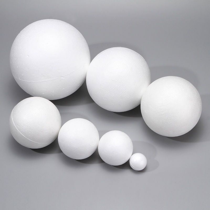 Quả cầu xốp tròn đặc nhiều size dùng decor, làm thủ công - Kem Shop K130