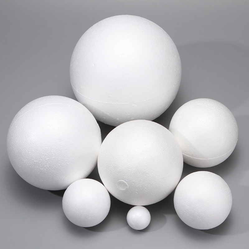 Quả cầu xốp tròn đặc nhiều size dùng decor, làm thủ công - Kem Shop K130
