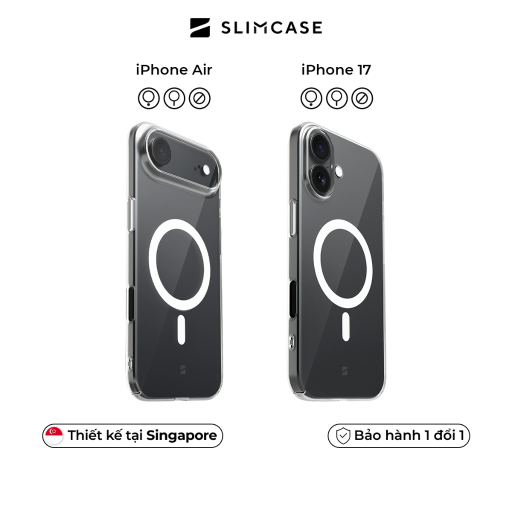 Ốp lưng CLASSIC iPhone 17 & iPhone Air SLIMCASE - Không ố vàng, siêu mỏng, hỗ trợ sạc không dây