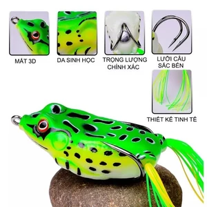 Nhái hơi (Râu + Muỗng)/ mồi giả nhái hơi câu cá lóc/ nhái Thái 3D câu cóc loại lớn