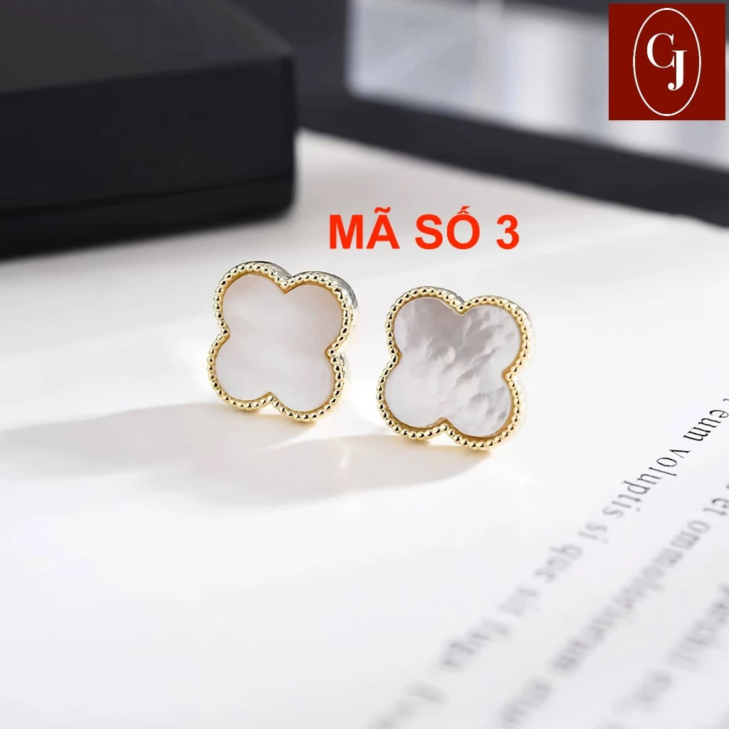 Combo 6 đôi bông tai cỏ 4 lá đính đá sang trọng. Hoa tai đính pha lê Zirconia cao cấp sang trọng ChicEar Jewelry