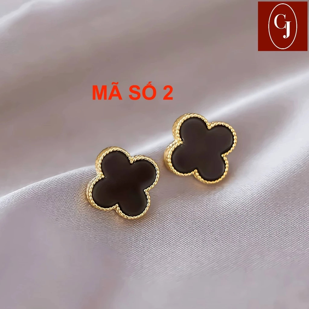 Combo 6 đôi bông tai cỏ 4 lá đính đá sang trọng. Hoa tai đính pha lê Zirconia cao cấp sang trọng ChicEar Jewelry