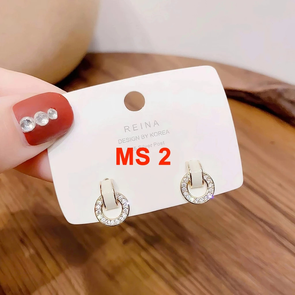 Combo 9 đôi bông tai bông tai bạc nữ cao cấp phong cách Hàn Quốc hiện đại sang chảnh dành cho nữ ChicEar Jewelry