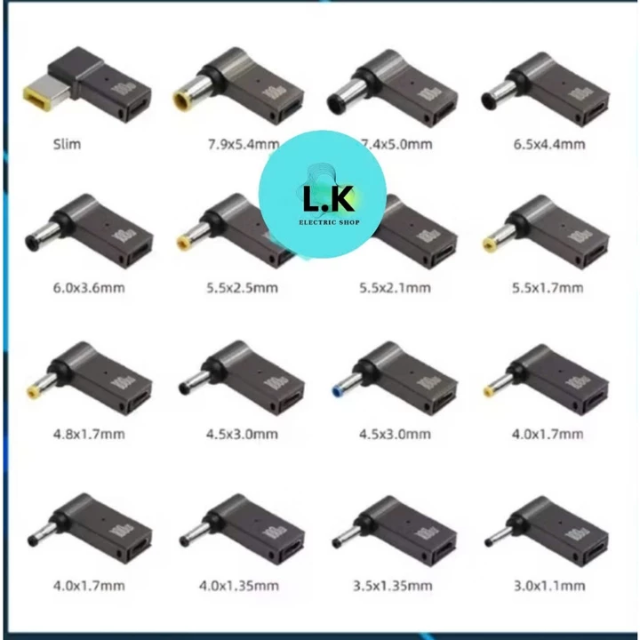[NEW] Đầu chuyển đổi sạc PD 100W 65W 20V USB Type C sang cổng DC Slim laptop thiết bị di động Sạc Laptop Đa Năng NK