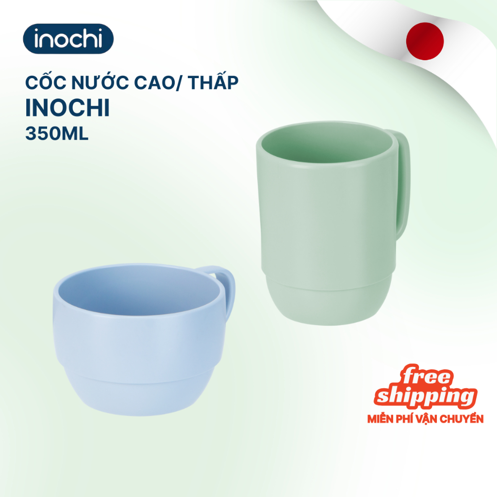 Cốc uống nước chịu nhiệt Amori Inochi cao cấp, dễ thương, nhựa nguyên sinh, Ag+ kháng khuẩn