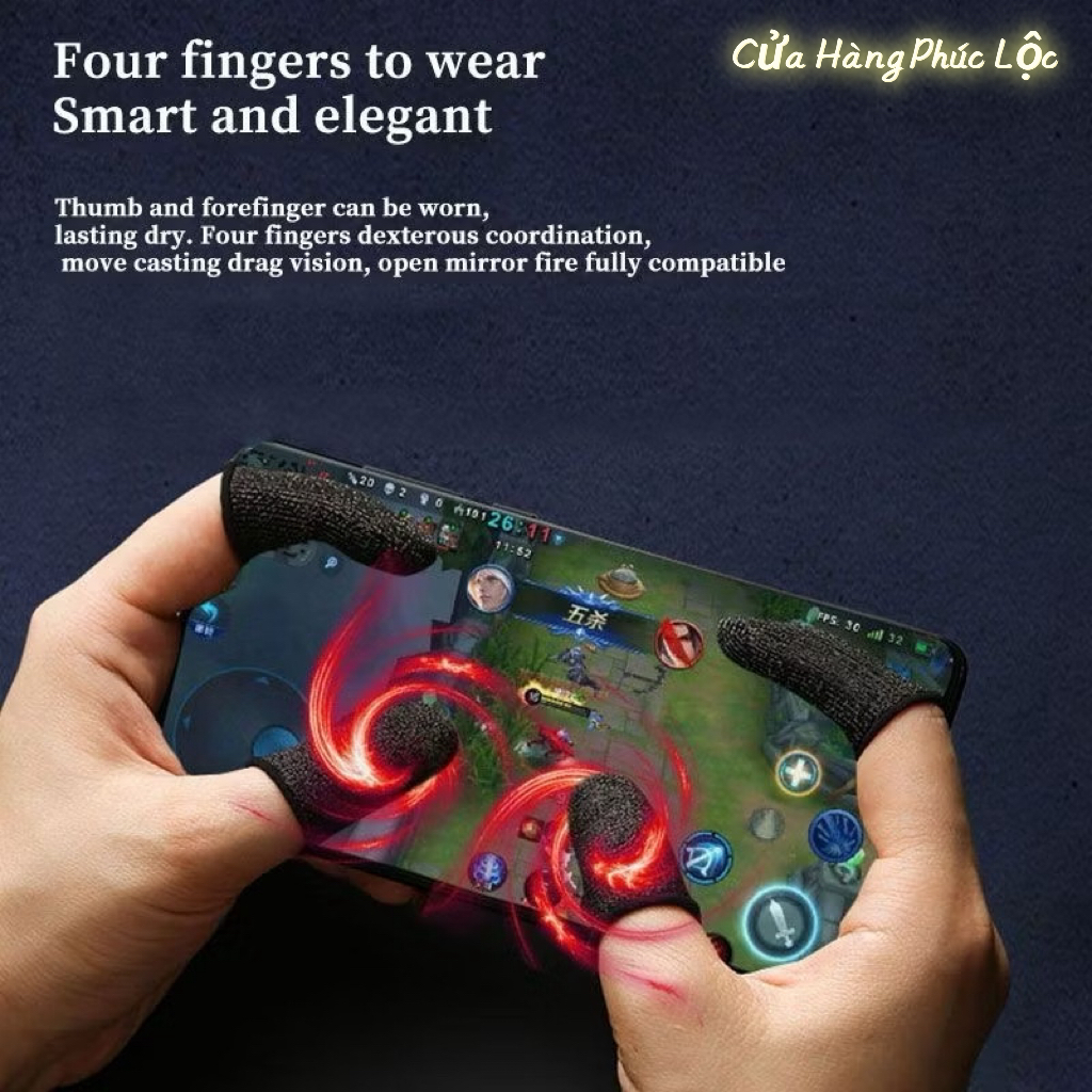 Bao tay chơi game sợi bạc 24 kim cao cấp Chống Mồ Hôi, Siêu Nhạy, Co Giãn Cực Tốt