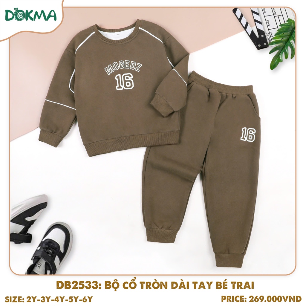 (11-22kg) Bộ Dokma Dài Tay Nỉ, Da Cá Dày Dặn Bé Trai DB2423 DB2533 DB2415 DB2362