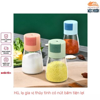 Hũ, lọ gia vị thủy tinh có nút bấm tiện lợi - dung tích 180ml