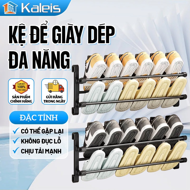 Kaleis Dép Gắn Tường Đa Năng Gấp Gọn – Dán Tường Không Cần Khoan, Tiện Dụng Cho Gia Đình & Ký Túc Xá