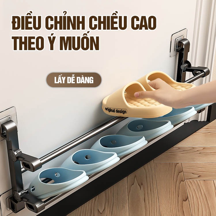Kaleis Dép Gắn Tường Đa Năng Gấp Gọn – Dán Tường Không Cần Khoan, Tiện Dụng Cho Gia Đình & Ký Túc Xá