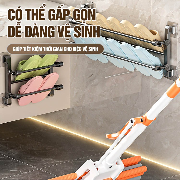 Kaleis Dép Gắn Tường Đa Năng Gấp Gọn – Dán Tường Không Cần Khoan, Tiện Dụng Cho Gia Đình & Ký Túc Xá