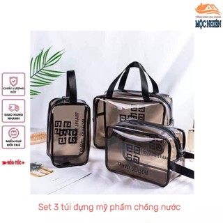 Sét 3 túi đựng mỹ phẩm trong suốt chống nước