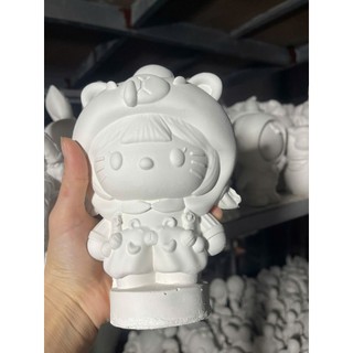 Tượng thạch cao 3D tô màu cho bé gái [tặng dây 6 màu khi mua 2 tượng]