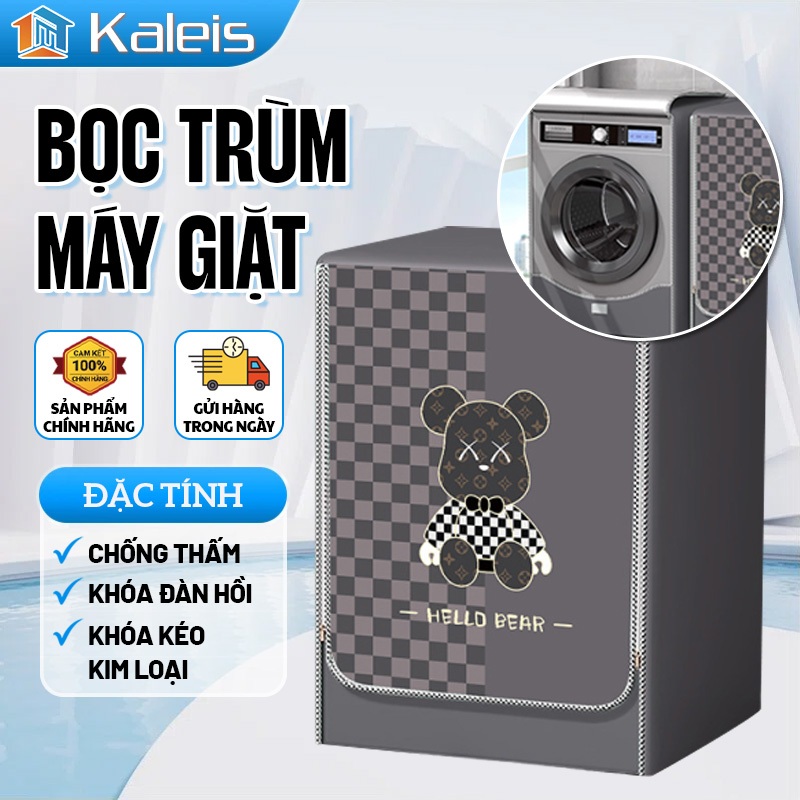 Kaleis Bọc trùm máy giặt cửa ngang chống nước - che mát, chống bụi bẩn dành cho máy 6-10kg