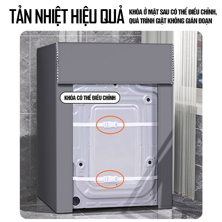 Kaleis Bọc trùm máy giặt cửa ngang chống nước - che mát, chống bụi bẩn dành cho máy 6-10kg