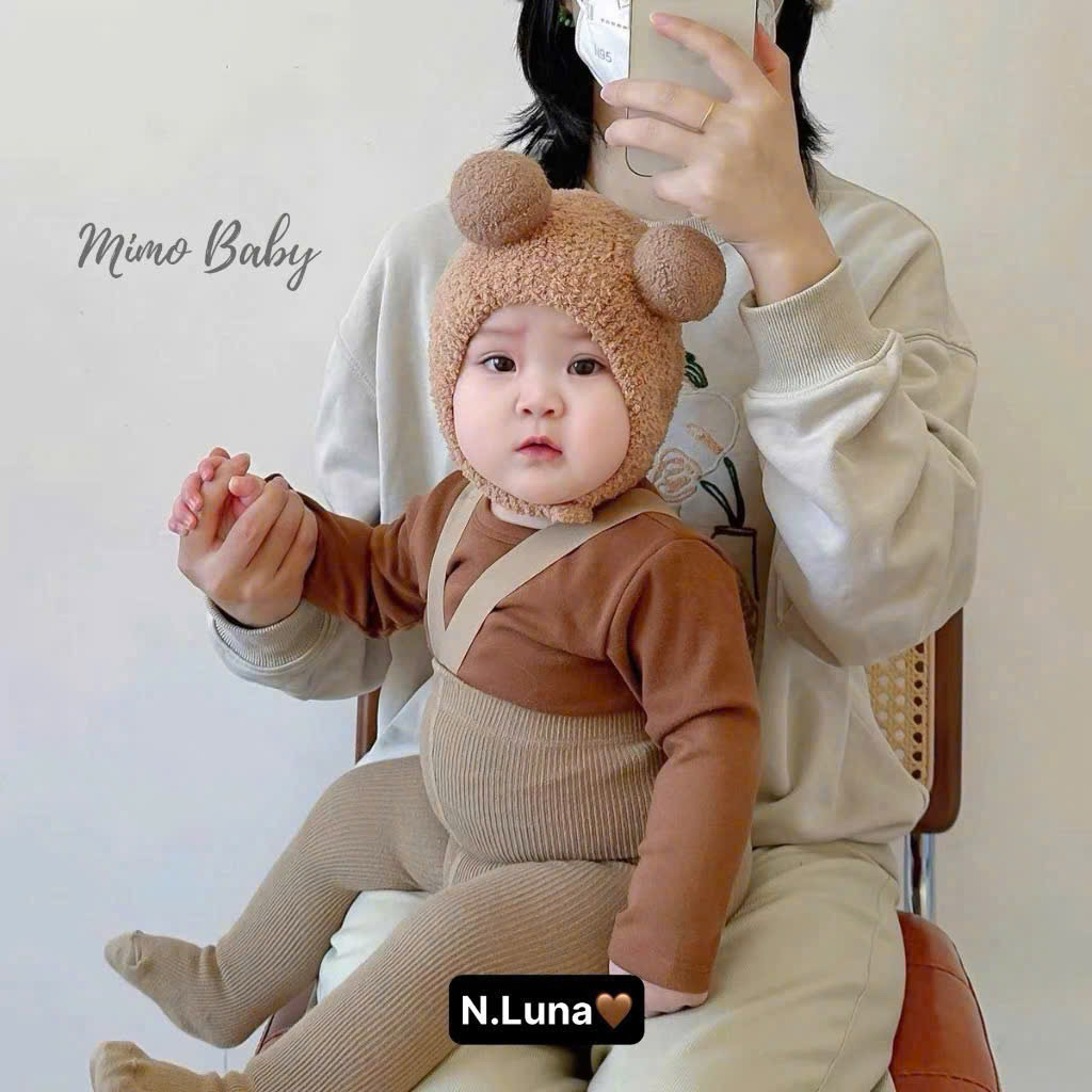Mũ len quả bông cho bé 0-3 tuổi
