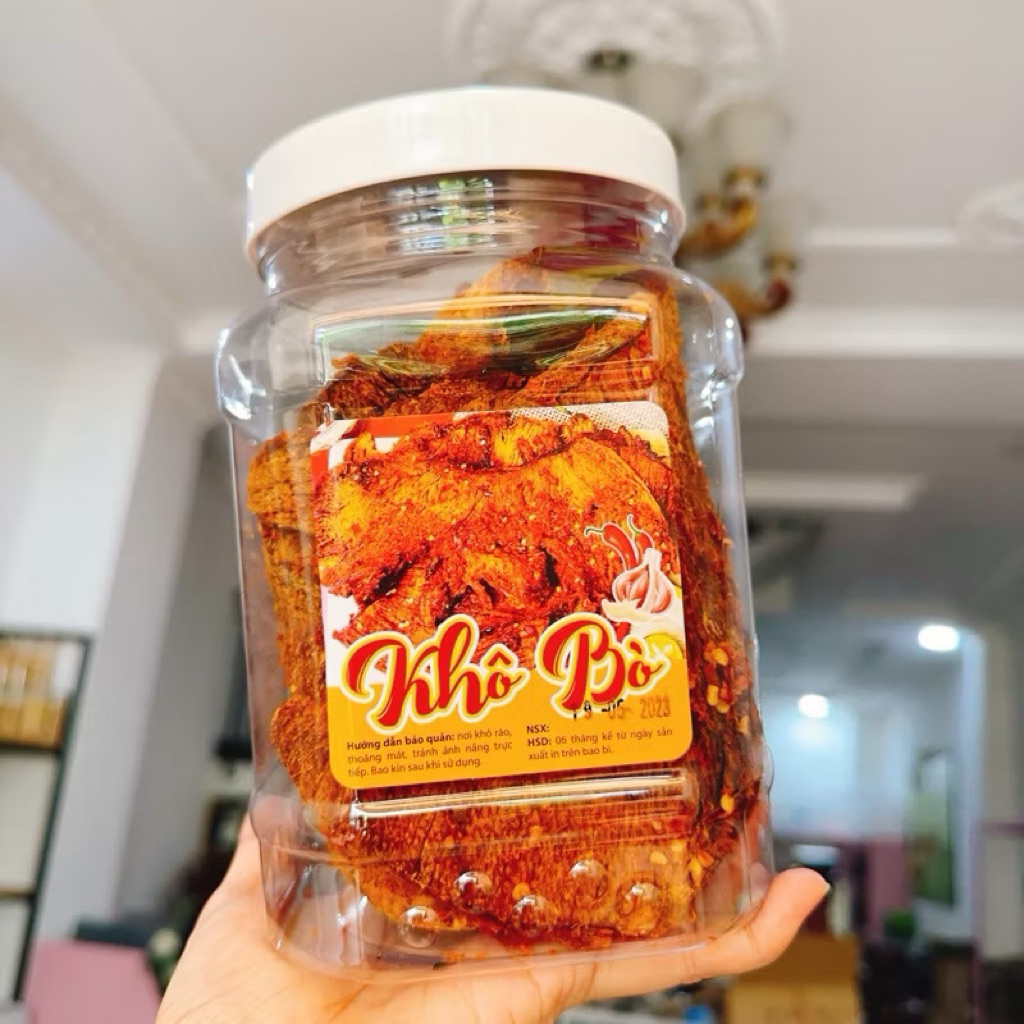 KHÔ BÒ MIẾNG MỀM Tây Nguyên Tẩm Vị loại ngon đặc biệt - 1 Hộp Vuông 400GR