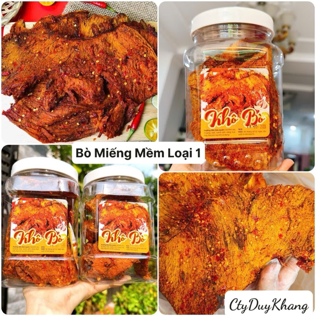 KHÔ BÒ MIẾNG MỀM Tây Nguyên Tẩm Vị loại ngon đặc biệt - 1 Hộp Vuông 400GR