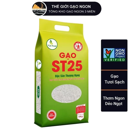 Gạo ST25 - Đặc sản Sóc Trăng - Túi 5Kg - Gạo Ngon nhất thế giới 2023/2025
