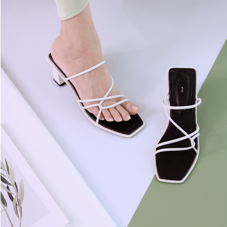 Giày guốc sục nữ MYSS quai chéo vặn xoắn 7cm thời trang - SU185