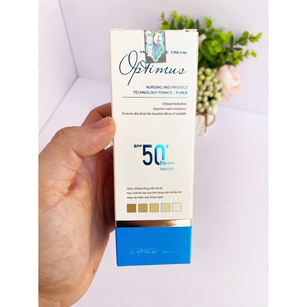 Kem Chống Nắng Thanh Mộc Hương OPTIMUS ANTI SHINE, Chống Trôi Dưỡng Da Nâng Tone SPF50+ PA++++ 50ml