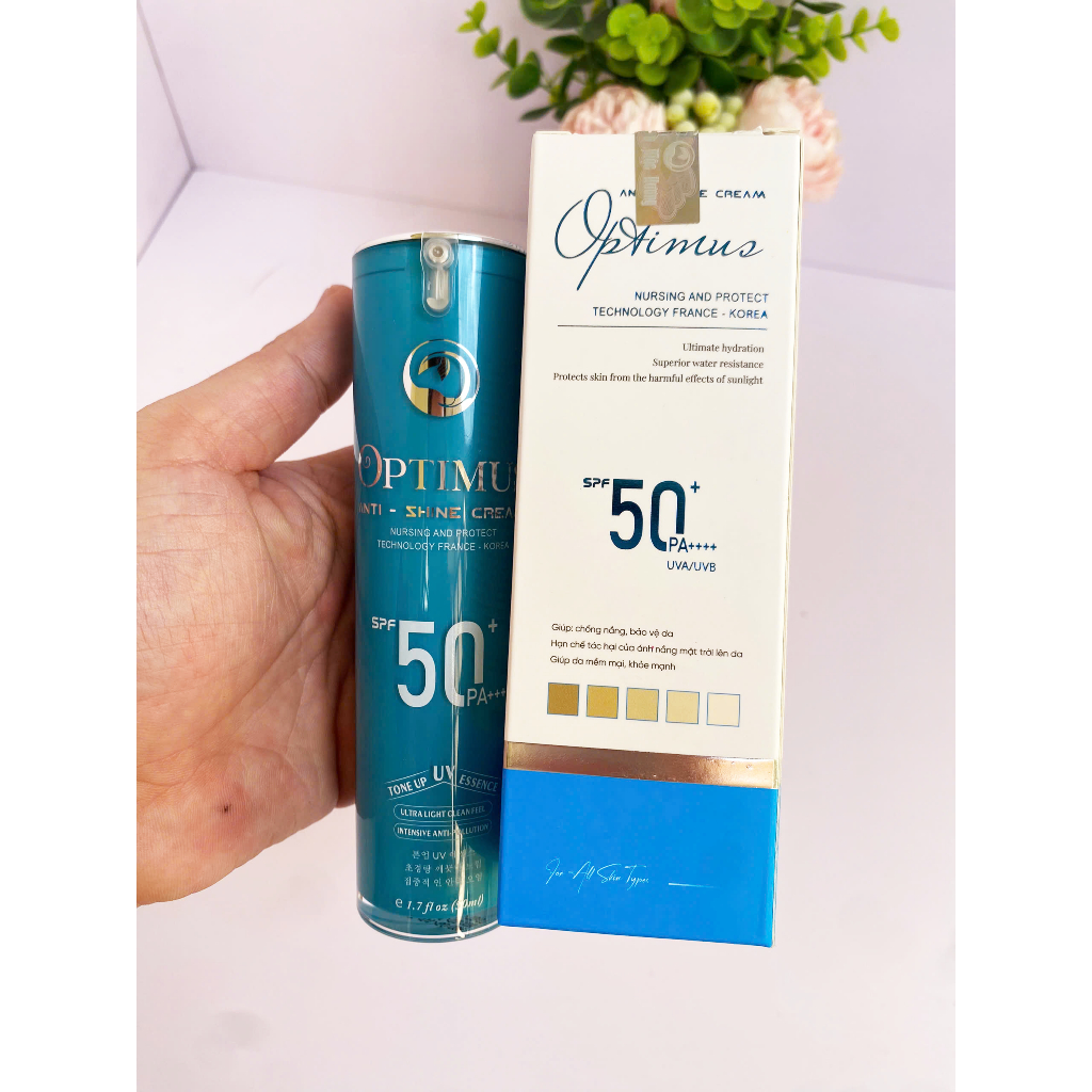 Kem Chống Nắng Thanh Mộc Hương OPTIMUS ANTI SHINE, Chống Trôi Dưỡng Da Nâng Tone SPF50+ PA++++ 50ml