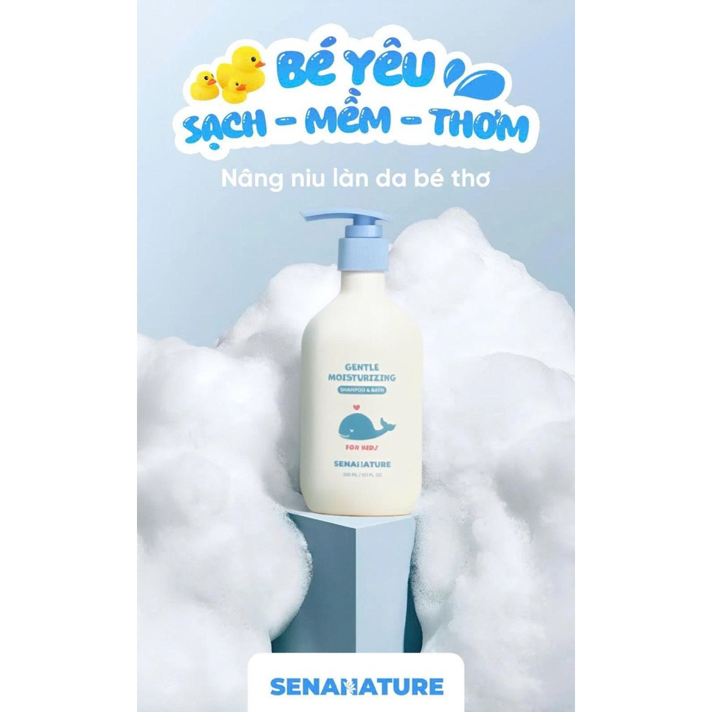 (Tặng quà) Sữa tắm gội trẻ em senanature gentle moisturizing shampoo & bath 300ml sữa tắm em bé senanature  IS27