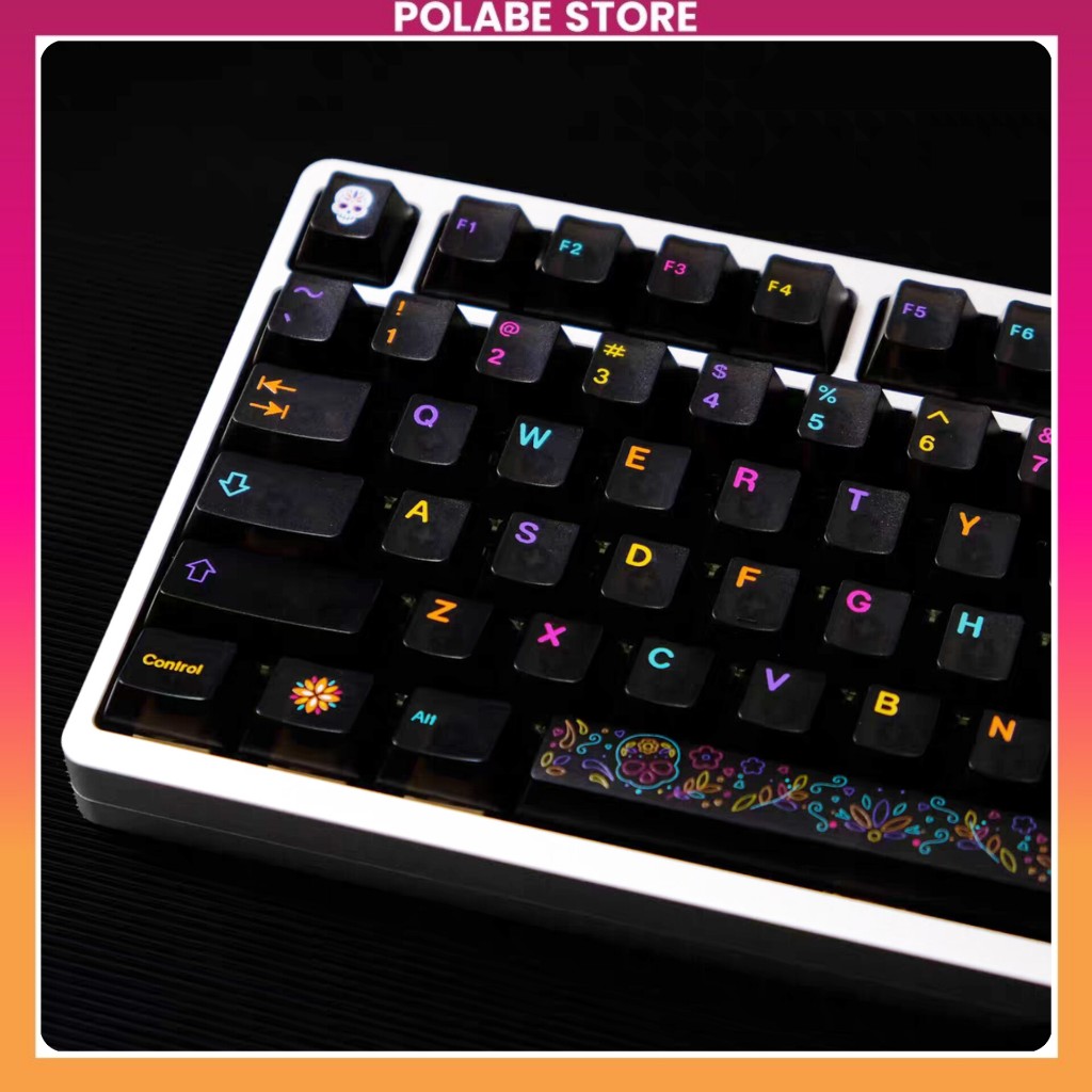 Keycap Mictlan PC cherry profile Keycap Aifei Mictlan trong suốt xuyên led bàn phím Polabe Store | BigBuy360 - bigbuy360.vn
