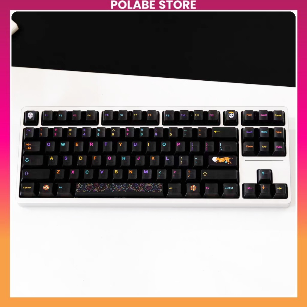 Keycap Mictlan PC cherry profile Keycap Aifei Mictlan trong suốt xuyên led bàn phím Polabe Store | BigBuy360 - bigbuy360.vn