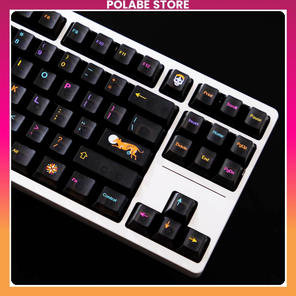 Keycap Mictlan PC cherry profile Keycap Aifei Mictlan trong suốt xuyên led bàn phím Polabe Store | BigBuy360 - bigbuy360.vn