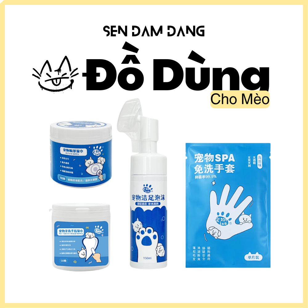 Khăn Ướt Vệ Sinh Tai, Răng, Mắt, Chân Cho Cún Mèo