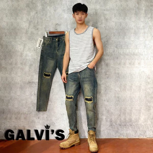 Quần Jean nam rách gối GALVI’S99 Slim fit vừa vặn, trẻ trung, cá tính