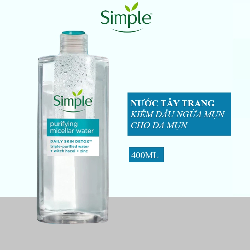 Nước tẩy trang Simple sạch sâu dịu nhẹ màu xanh dương, xanh lá - SIMPLE MICELLAR WATER | BigBuy360 - bigbuy360.vn