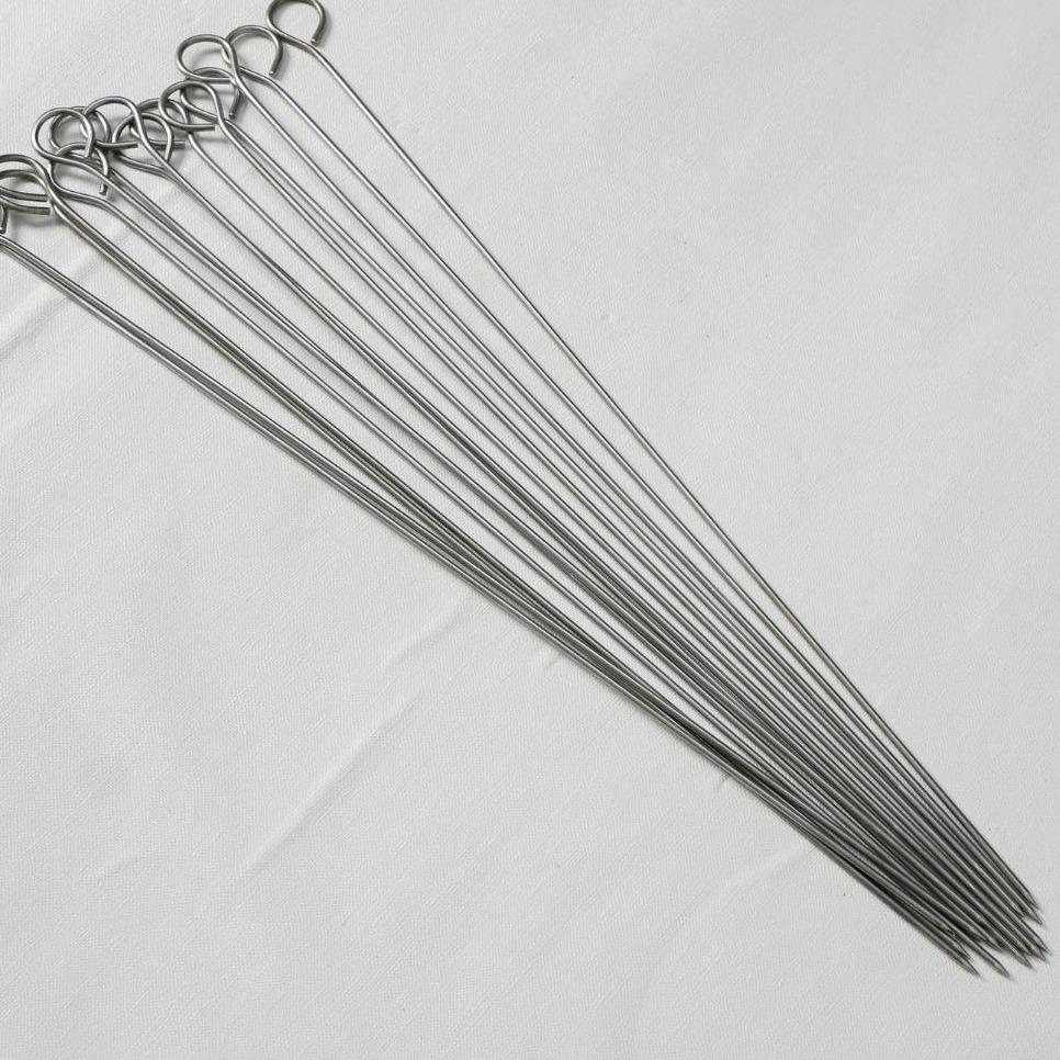 Bộ 10 Xiên Nướng Thịt INOX 304 Dài 60cm, 70cm, 50cm Kích Thước 4,5 Ly ...
