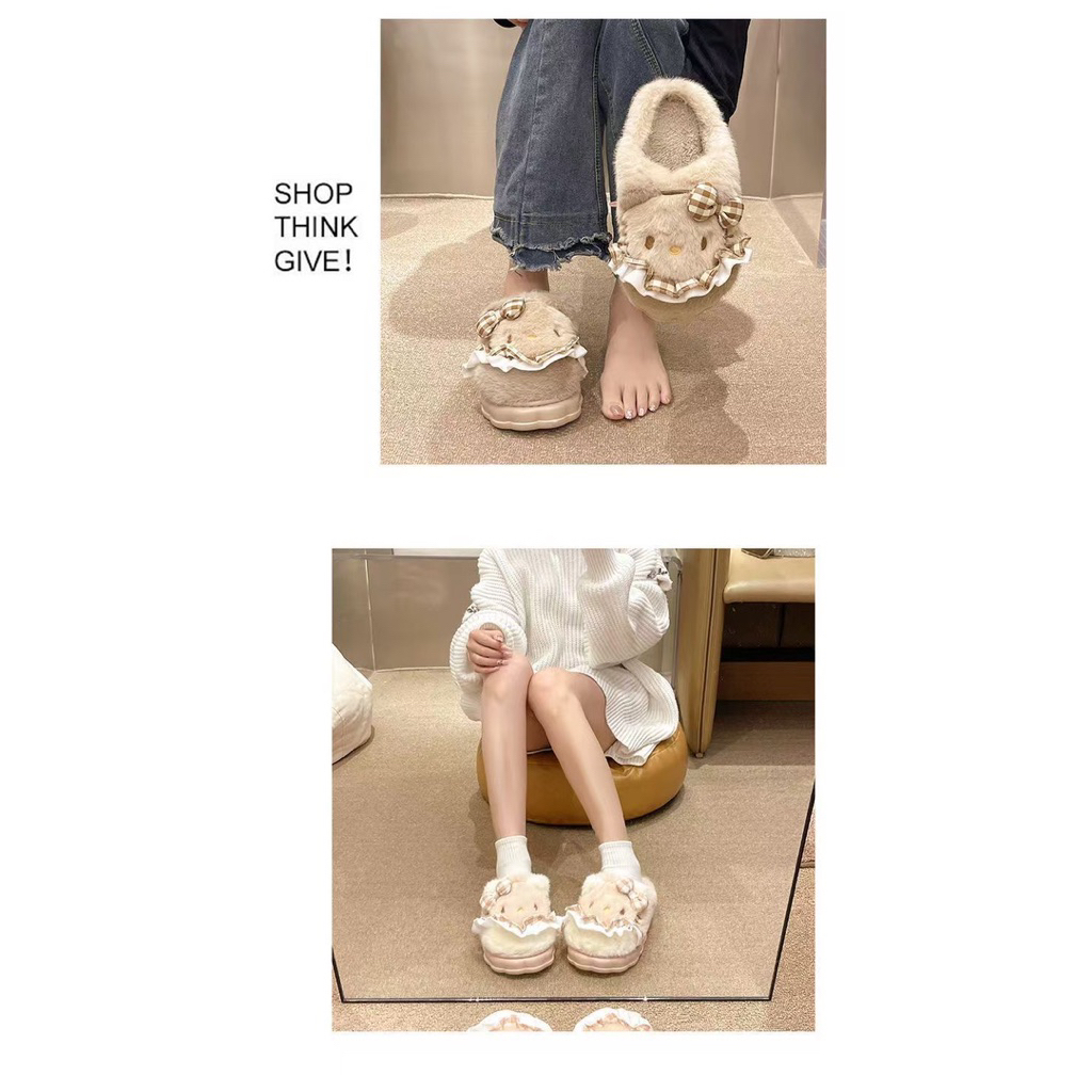 Dép lông Hello Kitty nữ dễ thương – 3 màu – Size 36-41