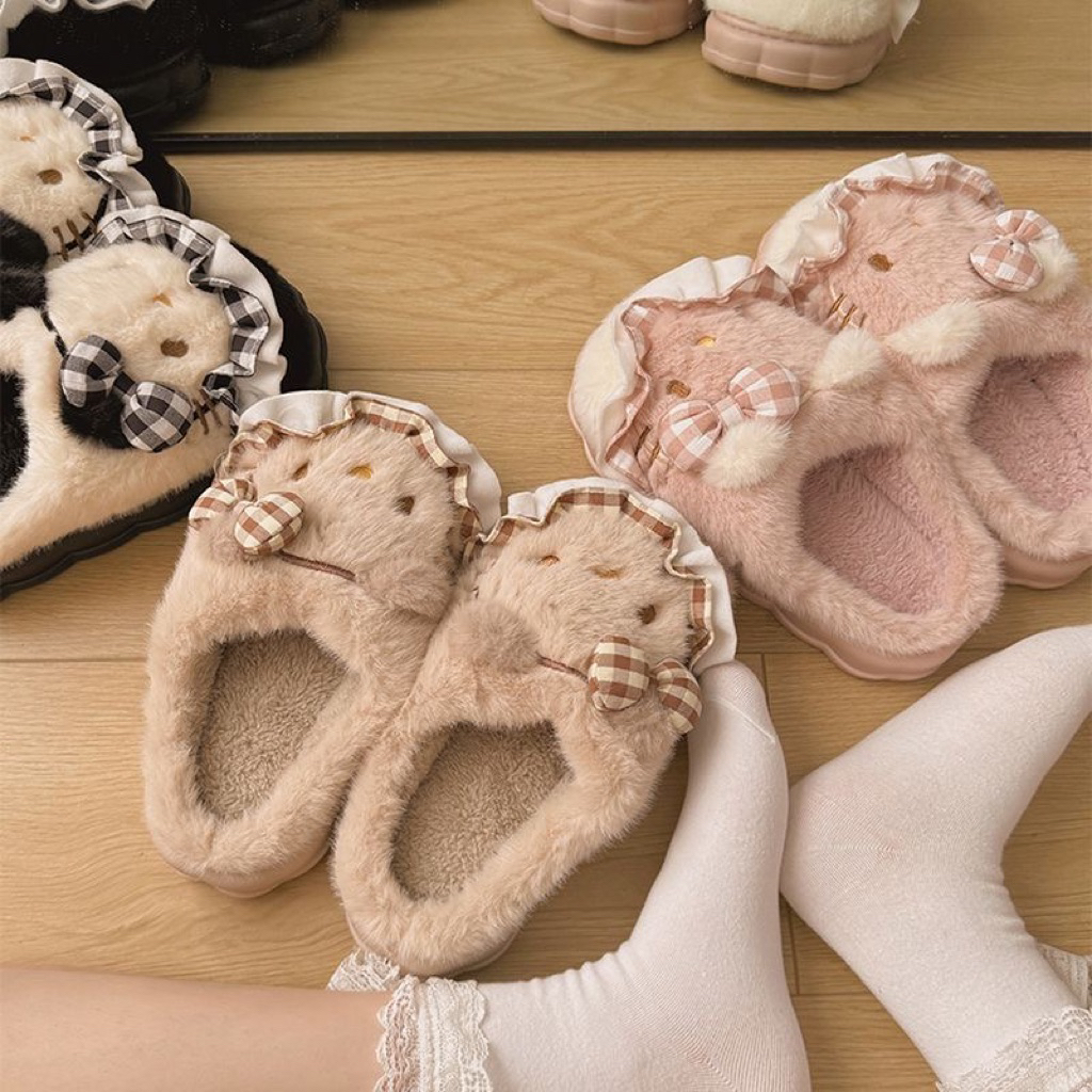 Dép lông Hello Kitty nữ dễ thương – 3 màu – Size 36-41