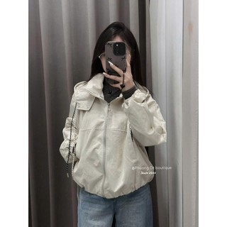 Áo Khoác Gió Nữ Có Mũ Dây Rút Thể Thao QCCC Cao Cấp